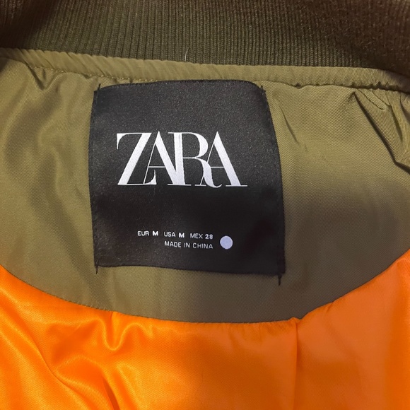 Zara khaki green voluminous bomber puffer jacket NWT - Picture 10 of 11